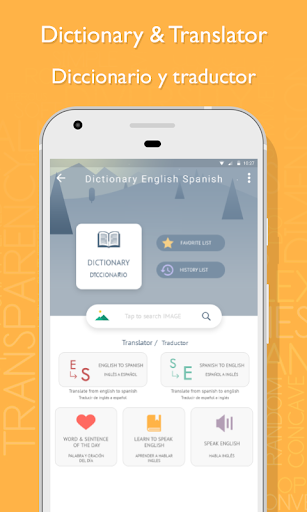 Android application Spanish - English screenshort