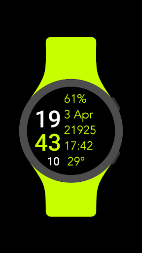 Five Big Text Watch Face