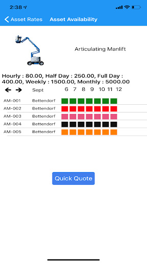 Android application integraRental screenshort