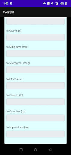 Weight Units Converter Screen 3
