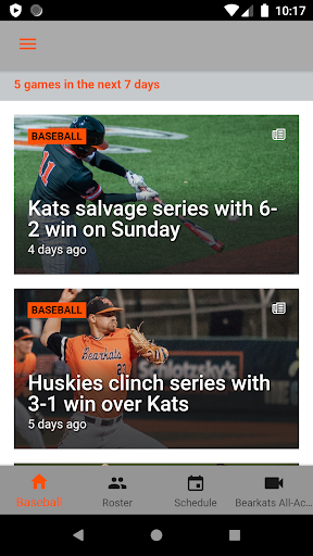 Android application Bearkat Sports screenshort