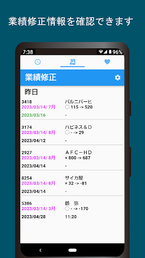 業績修正ウォッチ Screen 2