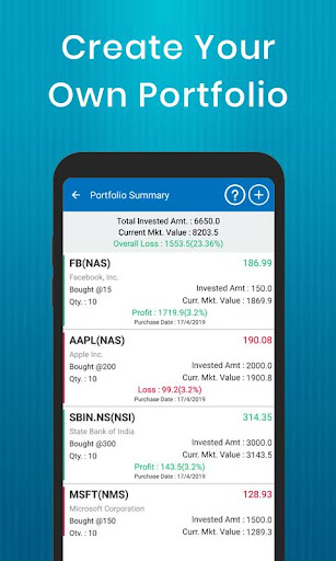 Visualização do aplicativo