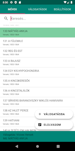 Android application Arany János összes költeménye screenshort