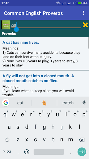 Android application Wow! English Proverbs screenshort