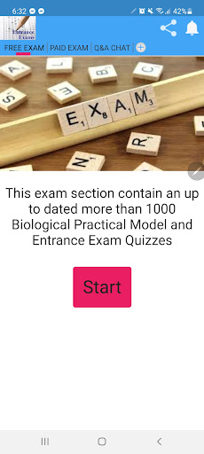 Android application Entrance Exam screenshort
