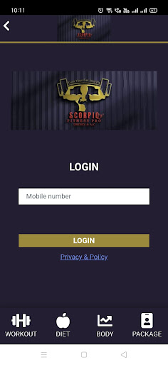 Android application SCORPIO FITNESS PRO GYM screenshort