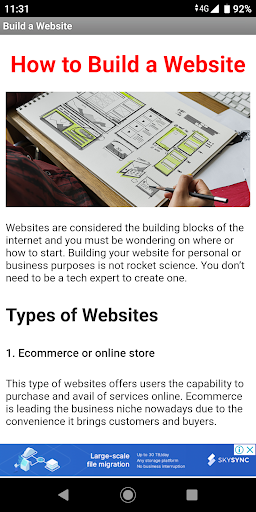 Android application How to Build Website as Newbie screenshort