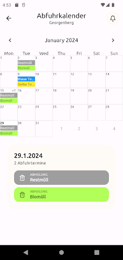 Abfuhrkalender KWB Goslar Screen 3