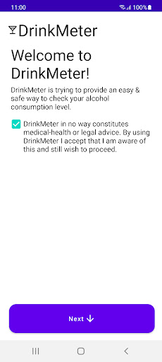 Android application DrinkMeter screenshort