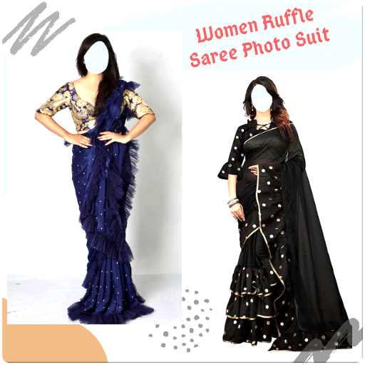 Women Ruffle Saree Photo Suit logo
