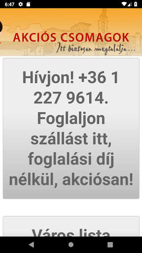 Android application Akciós wellness szállodák screenshort