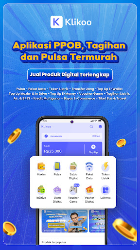 Android application Klikoo: Pulsa, PPOB, Tiket screenshort
