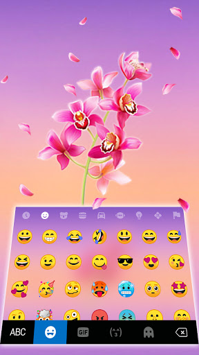 Pink Orchids Keyboard Backgrou Screen 3