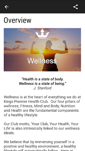 Android application Kings & Marina Health Clubs screenshort