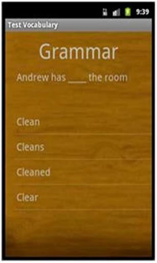 Android application Pre-test TOEFL(Grammar) screenshort