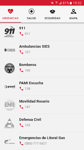 Android application Emergencias Rosario screenshort