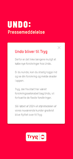 Android application UNDO: Kø‪r screenshort