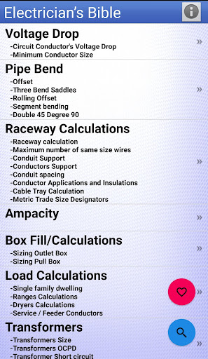 Android application Electrician Bible screenshort
