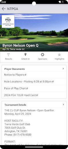 Northern Texas PGA Screen 2