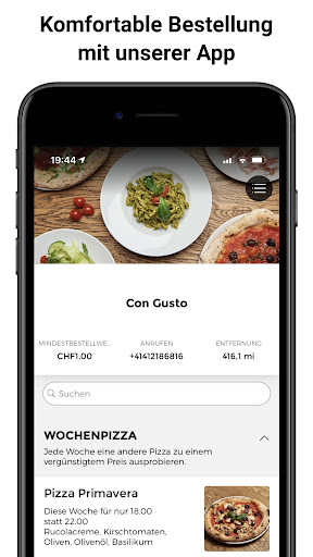 Android application Con Gusto screenshort