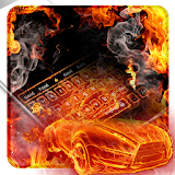 Crash Red Flame Sports Car keyboard theme icon