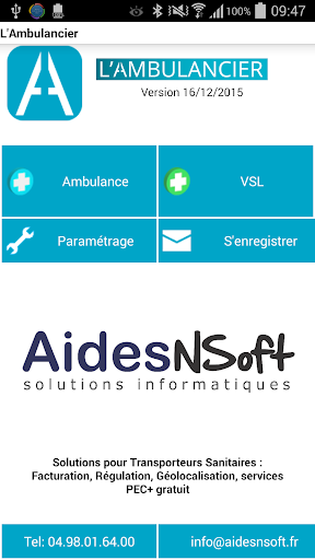 Android application L'ambulancier screenshort