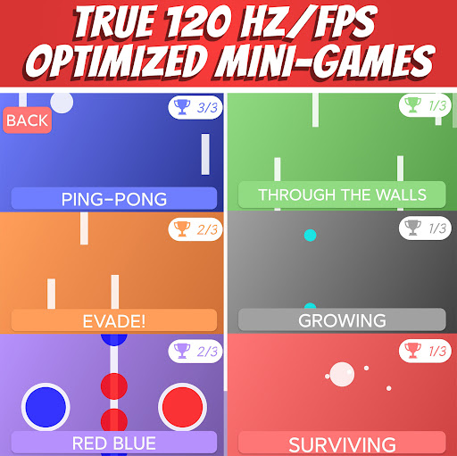 Android application 120hz mini games offline screenshort