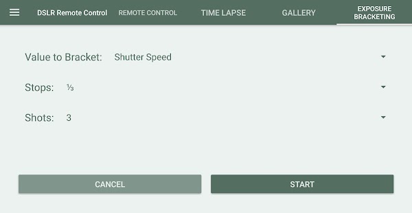 DSLR Camera Remote Controller Screenshot