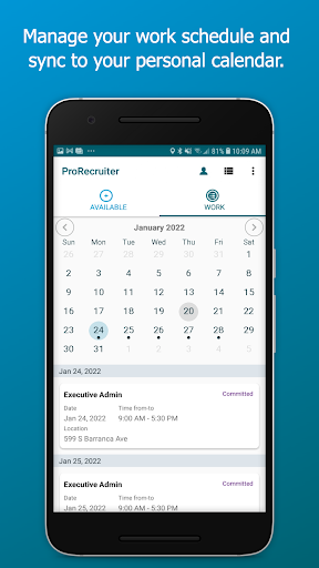 Android application ProRecruiter screenshort
