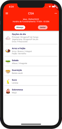 Android application RU UFSJ screenshort