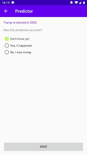 Predictor Screen 3
