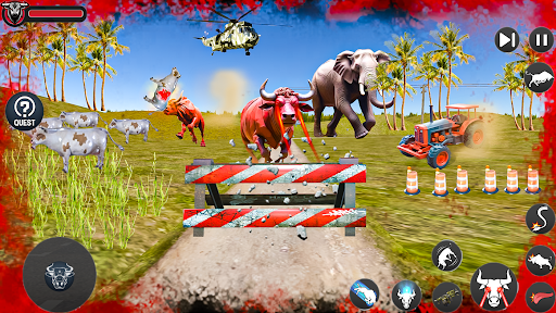 Wild cow Rampage: City animal Screen 2