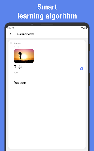Screenshot of Learn Korean with flashcards!