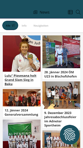 Android application Judo Hallein screenshort