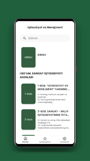 Android application Iqtisodiyot va Menejment screenshort
