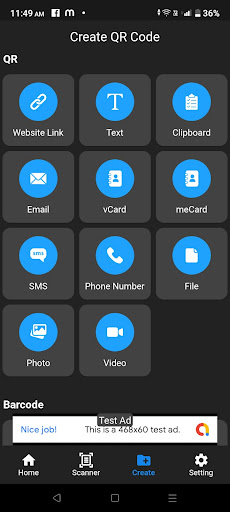 Android application QR Code Generator & Scanner screenshort