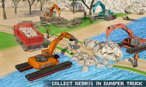 水上衝浪挖掘機起重機3D：施工現場 Construction