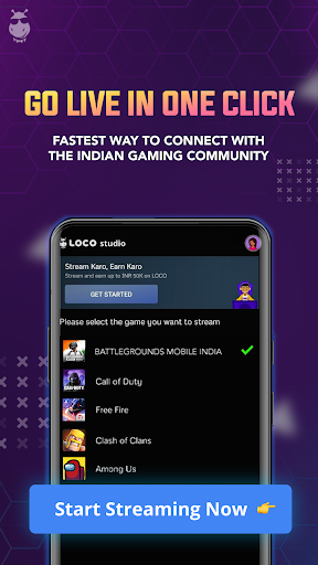 Loco Studio: Start Live Stream Screen 2