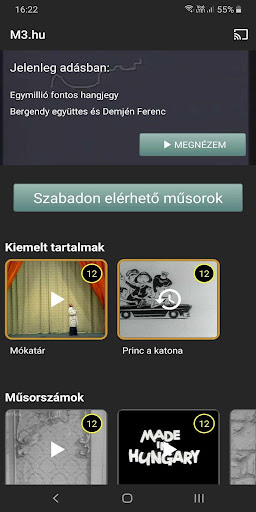 Android application M3.hu - Android screenshort