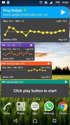 Ping Widget Screen 2