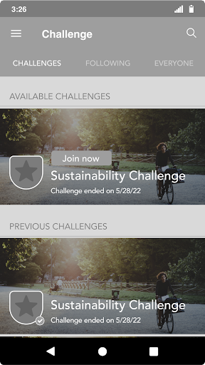 Android application JouleBug: Legacy screenshort
