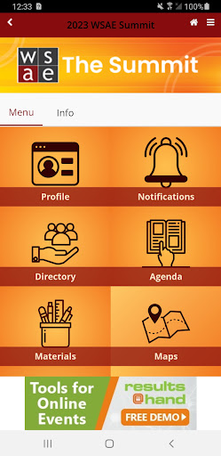 Android application WSAE 2023 Summit screenshort