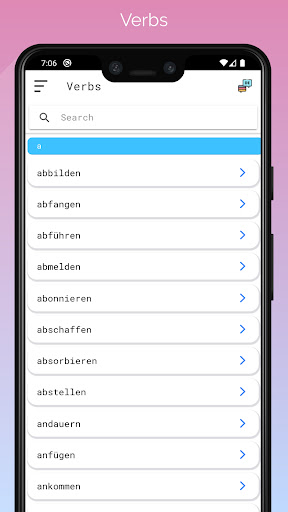 Android application German Verbs Idioms Slang screenshort