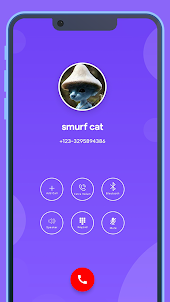 fake call video with smurf cat