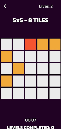 Visual Memory Test Screen 2