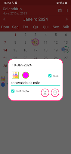 Calendário Screen 2