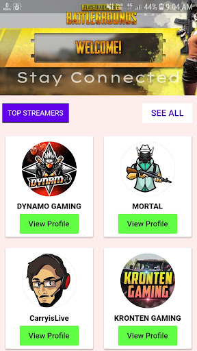 Android application Gaming Community screenshort