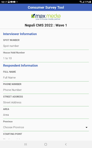 MaxMedia Survey Screen 2
