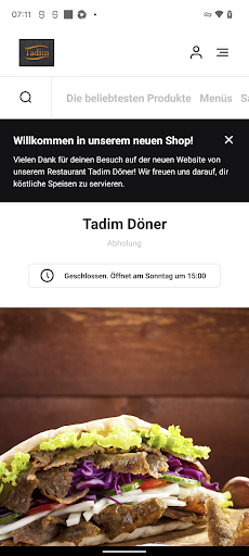 Android application Tadim Döner screenshort